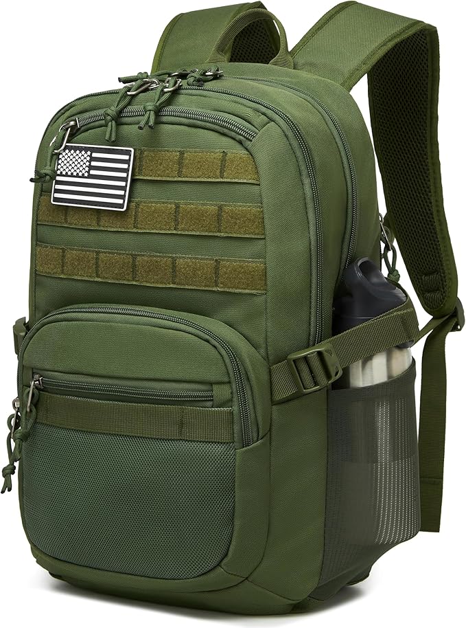 Military Tactical Backpack for Men Army 3 Days Assault Pack Bag with Molle System for Outdoor Adventures (Military green-N 25L)
