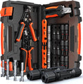 SOMELINE Solar Connector Crimping Tool Kit 14-10 AWG Crimper for Solar Panel Cables Connectors Toolbox Kit with 6 Pairs of Solar Connectors and Wrenches Strippers Crimpers and Cable Cutter