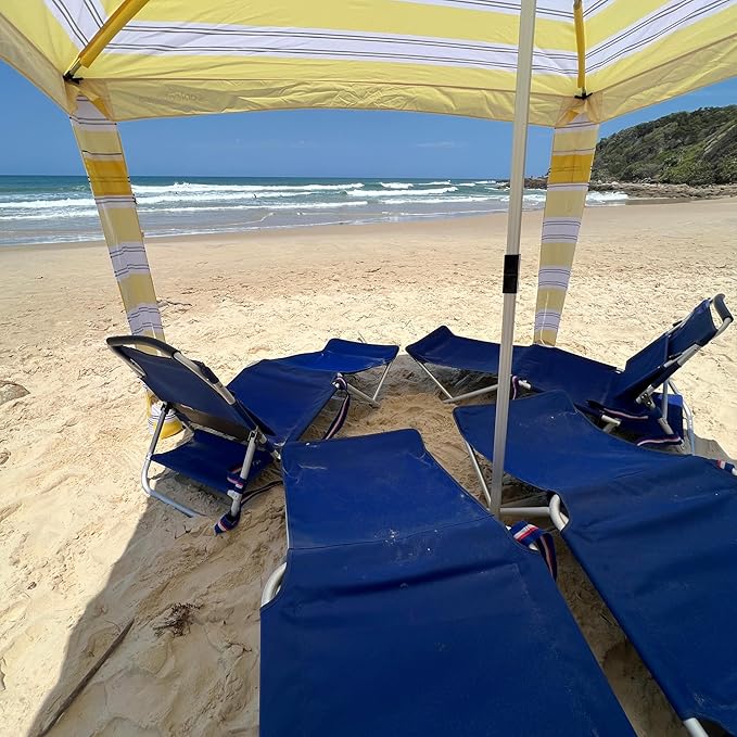 CoolCabana Beach Shade Tent - Easy Setup UPF 50+ Protection Large &amp Medium Sizes Compact &amp Wind Resistant - Beach Cabana for The Whole Family - St Tropez Medium