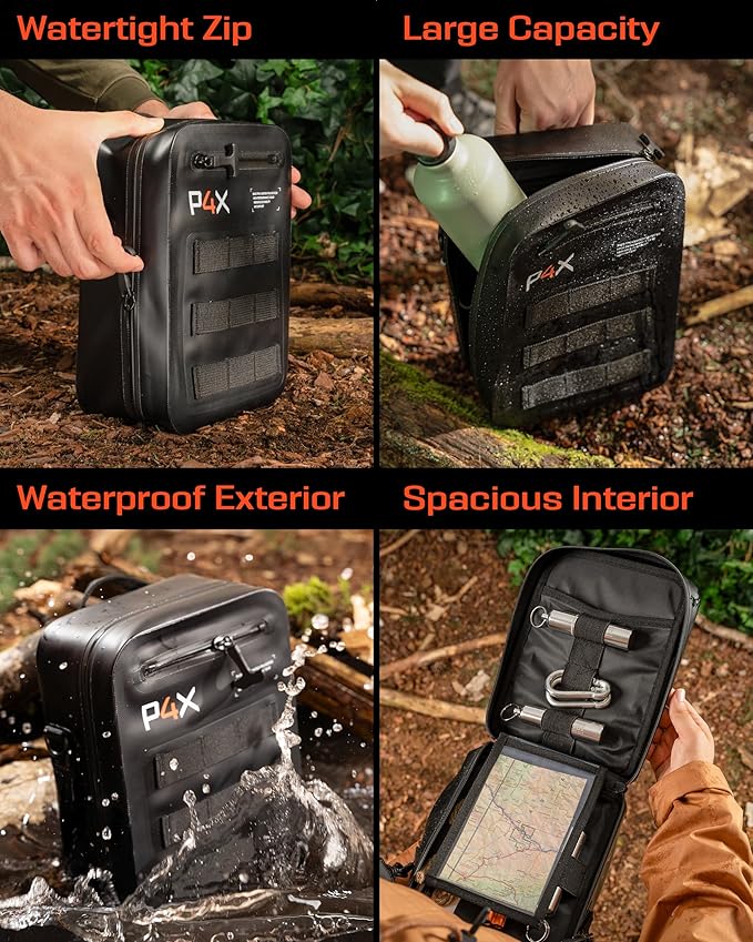 Waterproof Molle Pouch - Attach to Backpacks &amp Belts - Ideal EDC Pouch Organizer for Medical Gear Flashlight Firestarter Phones and More - Rugged Carrier for Outdoor Travel &amp Adventure