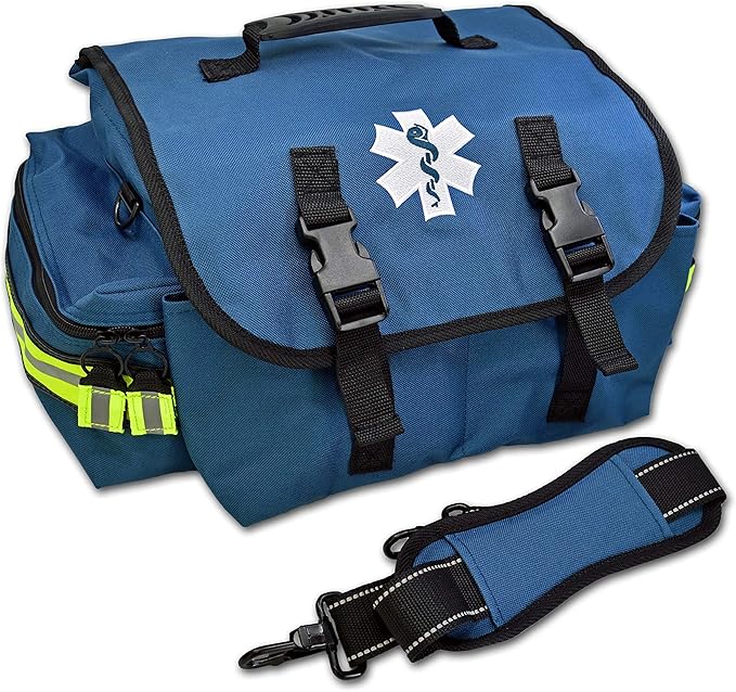 Lightning X Customizable Small Medic First Responder EMT Trauma Bag w/Embroidered Name Patch - BLUE