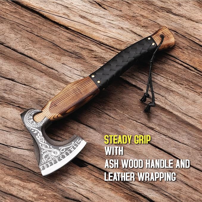 17.5 Handmade Viking Axe - Ideal for Collectors &amp Enthusiasts | Authentic Artisan-Crafted | Medieval Styled Axe with Durable and Robust High Carbon Steel