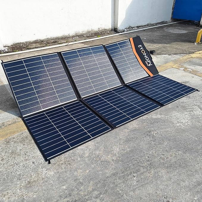 EYONGPV 400W Portable Solar Panel 26% HPBC Cells Foldable Solar Charger 15ft (4.5m) Cable 30A Anderson Output IP65 Waterproof for RV Camping for EcoFlow Anker Jackery Bluetti Power Station