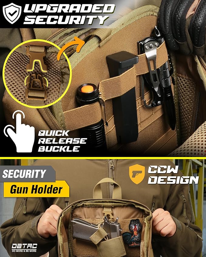 DBTAC Compact 9L Tactical Sling Bag with Removable Elastic Organizer Panel Everyday Carry Shoulder Pack for EDC Tools First Aid Travel Outdoor Sports (Camo)