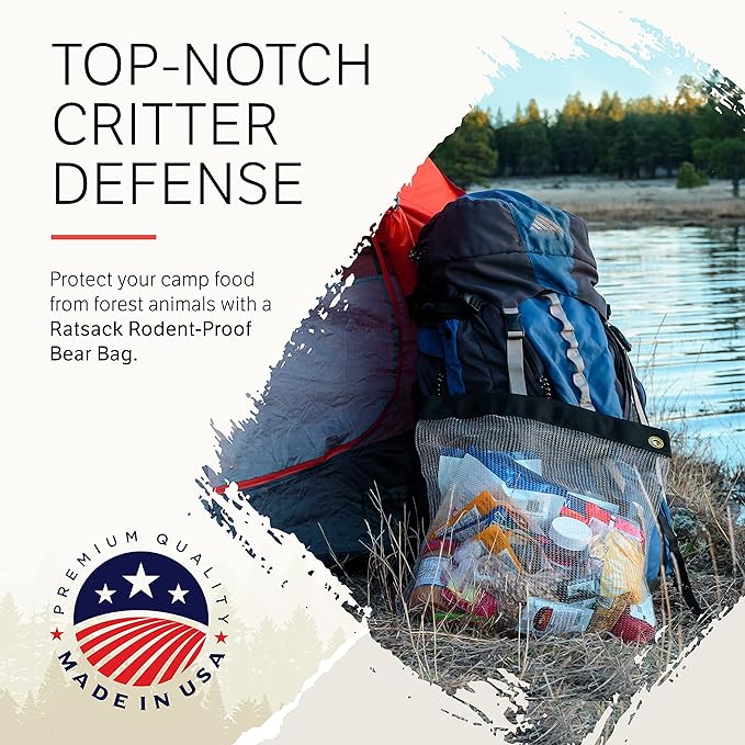RATSACK Rodent Proof Bear Bags - Ultralight Stainless Steel Mesh Bag for Camping Food Storage - Sturdy and Rust-Resistant Sack with Lock and Grommet For Easy Hanging