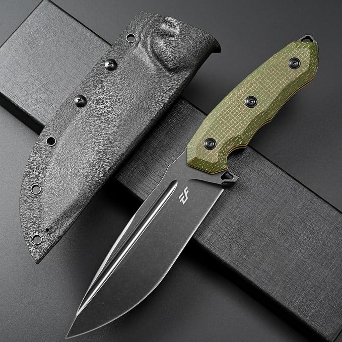 Eafengrow EF150 Fixed Blade Knife Sleipner Steel Blade Micarta Handle Full Tang EDC Tool Straight Knife for Working Camping Survival