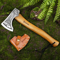NedFoss 13 Valkyrie Viking Axe Handmade Viking Hatchet with Leather Sheath High Carbon 1055 Steel Blade Premium Viking Axes Design for Camping Bushcraft Hatchet Collection Gift for Men Women