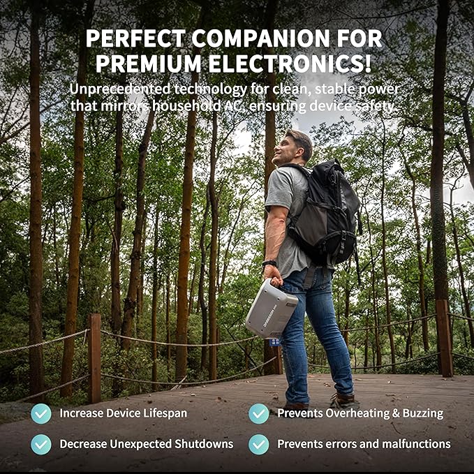 Dabbsson 298Wh Solar Generator with 120W Solar Panel 300W Power Station1.5X Extended Runtime2xPure Sine Wave AC Outlets60W USB-C 300E Semi-Solid LiFePO4 Batteryfor CampingRV TripHome