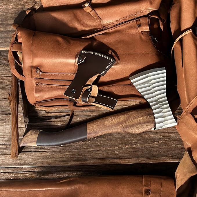 Poshland AX-72 Custom Handmade 16 Inches High Carbon Steel Axe - Gorgeous and Solid Rose Wood Handle