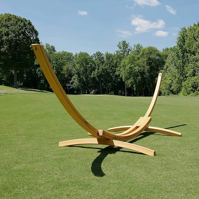 Hatteras Hammocks 4-Ply Cypress Roman Arc 15 ft. Hammock Stand Award Winning Design Southern Cypress Wood Rust Resistant Hardware Handcrafted in The Carolinas 450 Pound Weight Capacity