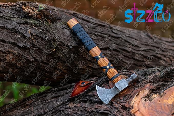 Norse Viking Axe Camping Hatchet – Berserker Axes for Woodworking Throwing and Camping | Handcrafted Lothbrok Ragnar Axe | Bearded Tomahawk for Men | Ideal Gift for Christmas Anniversary Birthday