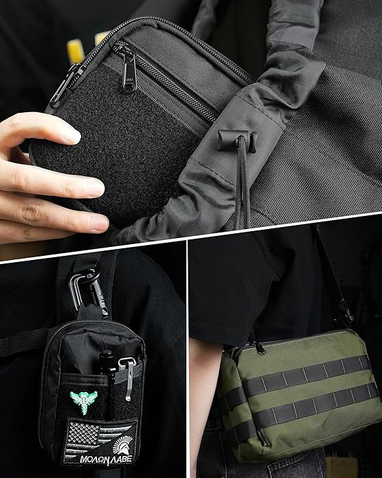 VIPERADE CHW3 Tactical Molle Bag with 3 Detachable Pouch EDC Pouch Organizer for Men 4 in 1 Sling Shoulder Crossbody Bag