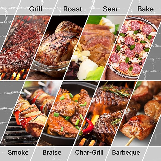 NutriChef Portable Outdoor Charcoal BBQ Grill Barbecue Grills Perfect for Picnic Backyard Patio Camping Offset Smoker with Cover