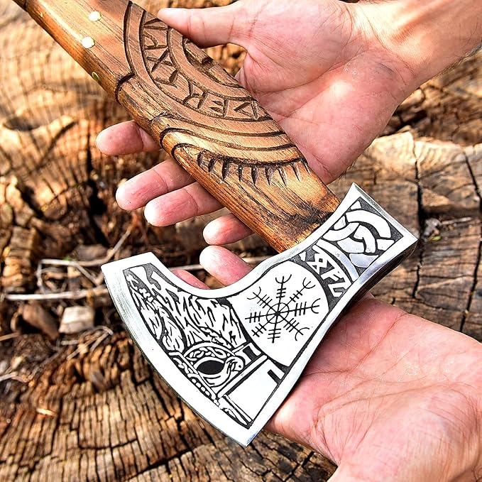Damascus Camping Hatchet Axe - Your Reliable Companion for Outdoor Adventures and Survival Situations-Outdoor Survival Axe