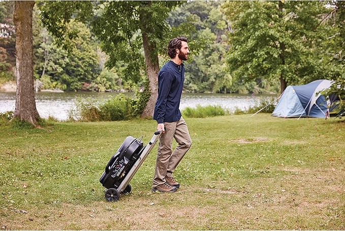 Coleman RoadTrip 285 Portable Stand-Up Propane Grill with 3 Adjustable Burners &amp Instastart Ignition 20000 BTUs of Power for Outdoor Cooking Camping Tailgating Grilling BBQs &amp More