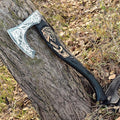 SS SMART &amp SHARP SPORTS INC Custom Handmade High Carbon Steel Viking Axe Real HatchetGift for hIm19 inches SS-17613 with Wooden Box