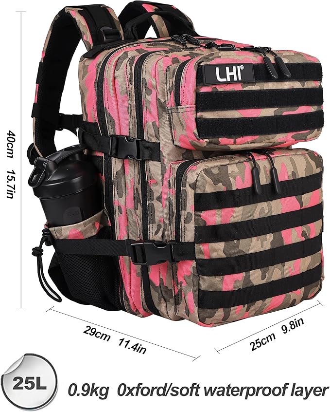 LHI Tactical Military Backpack for Men and Women 25L/35L Army Assault Pack Bag Small Rucksack with Bottle Holder