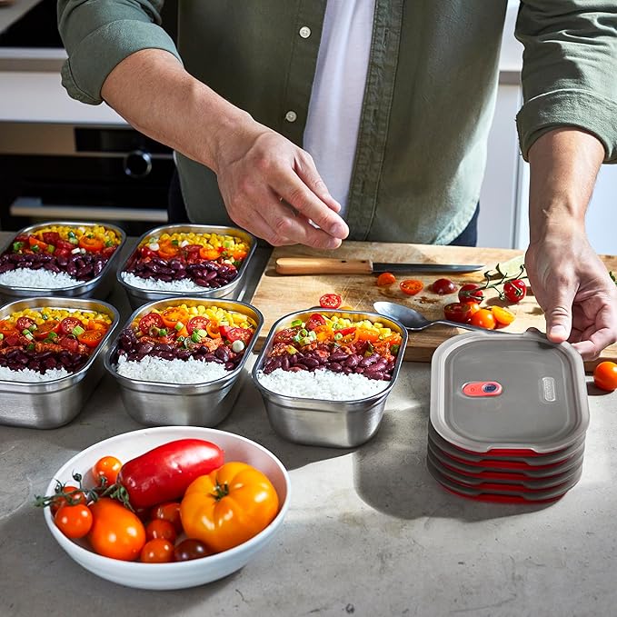 BLACK + BLUM Microwavable Stainless Steel Lunch Box | Multi-Function Vacuum Sealed Container for Healthy Food | Portable and Stackable Food Storage for Office and Outdoor | 40 oz / 1200 ml