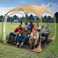 Baobrava Pop Up Sports Tent - Thick PVC Scratch-Resistant Bubble Clear Tent Instant Weather Proof Pod with Extra Top Cover for Soccer Football Games Outdoor Events 5-6 Person