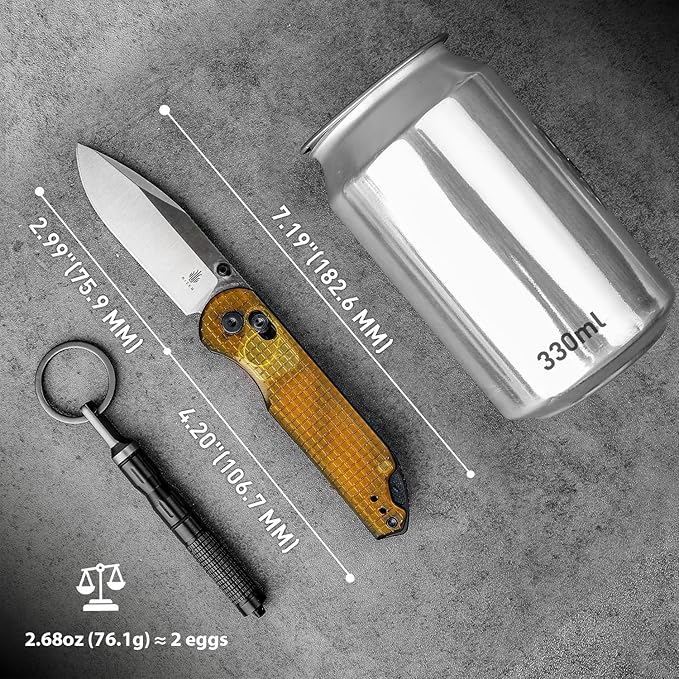 Kizer Assassin Pocket Knife 2.99 Nitro-V Steel Blade Folding Knife PEI Handle EDC Knife for Men Women Outdoor Hunting Camping Knife with Pocket Clip V3549A1