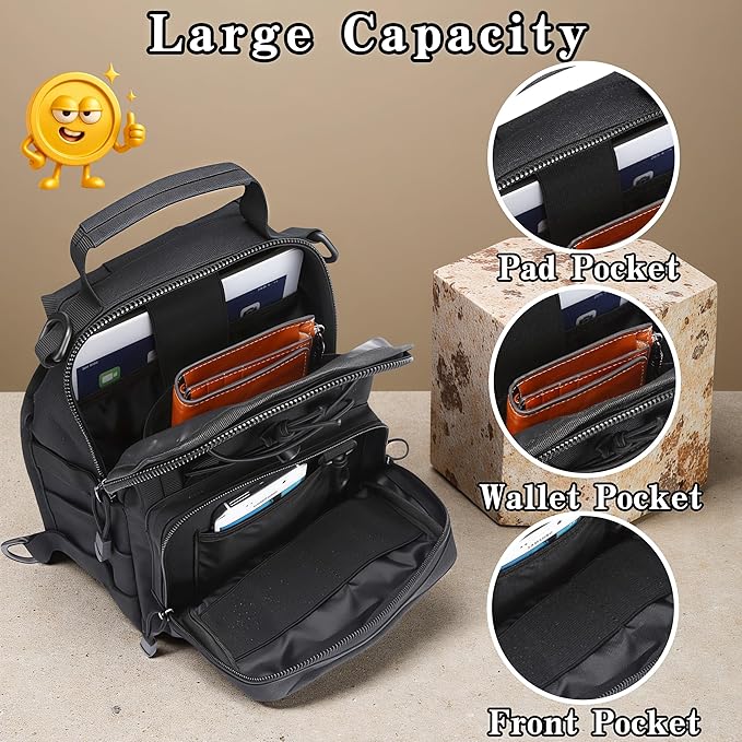 Tactical Sling Backpack Military Outdoor Sport Bag - EDC Molle Sling Shoulder Bag for Daily Carry &amp Outdoor Use (Green)