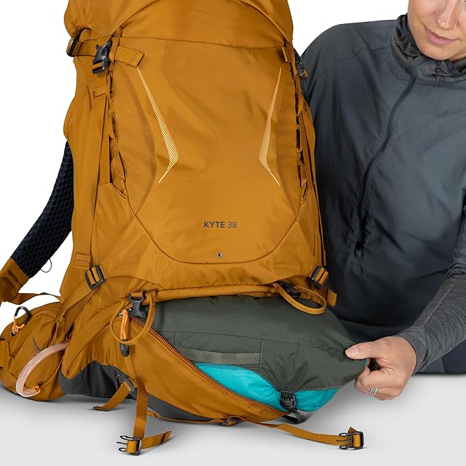 Osprey Kyte 38L Women's Backpacking Backpack - Hiking &amp Camping Bag with Waterproof Raincover Barley Brown X-Small/Small