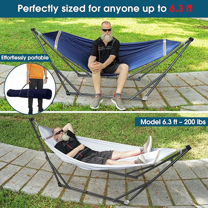 Tranquillo Combo x2 Hammocks with Stand for Outside &amp Tree Straps Heavy Duty Hammock with Stand 600lbs for Indoor Outdoor Patio Backyard x2 Hammocks for 2 Person Portable Carrying Bags Aegean