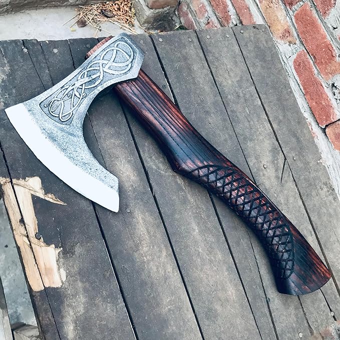 22 Viking Axe Norse Axe || Real Dane Axe Tomahawk Viking Ax Hatchet Beared Camping Axe Viking Gift for Him Prop Tool
