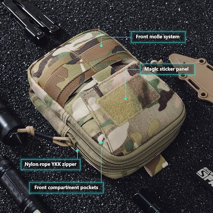 EXCELLENT ELITE SPANKER Tactical Molle EDC Pouch Nylon Belt Waist Bag Camping Hiking Organizer with Cellphone Holster for iPhone 12Pro 12 11ProMax XsMax XR XS X 8Plus 8 7 6 Samsung Galaxy Note 9 S9
