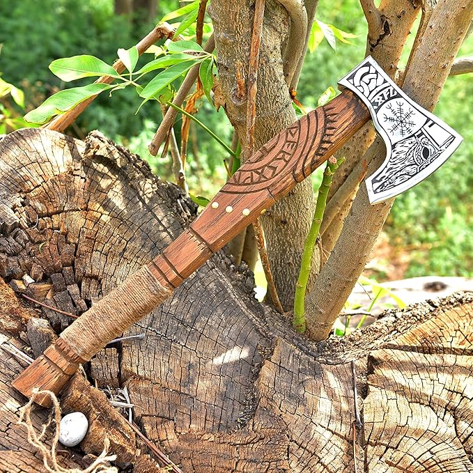 Damascus Camping Hatchet Axe - Your Reliable Companion for Outdoor Adventures and Survival Situations-Outdoor Survival Axe