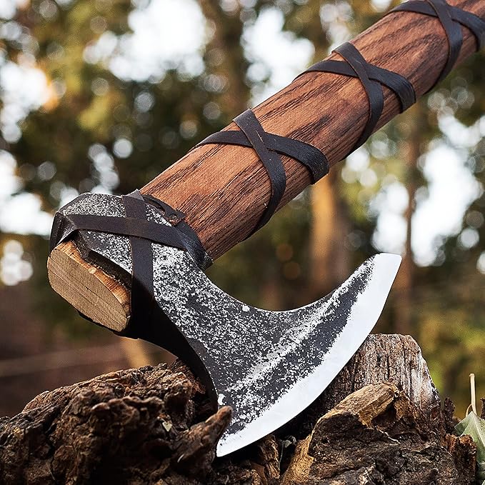 HT- Viking Axe of Ragnar Lothbrok - Battle Ready Battle Axe (AK1101X)-Viking Bearded Axe with Gift Pack Camping Axe Gift for Husband Birthday