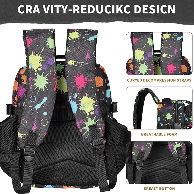 9L Mini Tactical Backpack for Men and Women Tactical Backpack Small for Hiking Small Tactical Bag (Fluorescent Tie Dye)