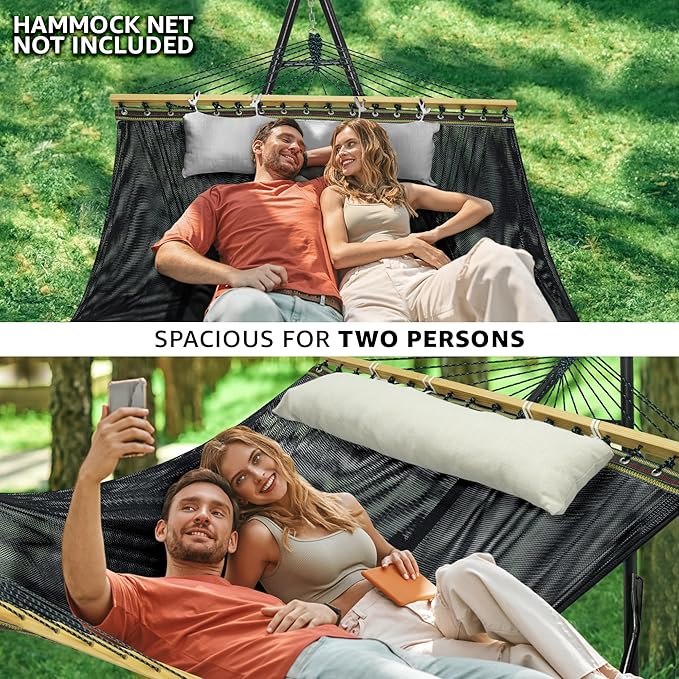 Tranquillo Unity Adjustable Hammock Stand 800 lbs Capacity Steel Double Hammock Stand for 2 Persons Premium Pre-Assembled Stand for Indoor Outdoor Frame Black