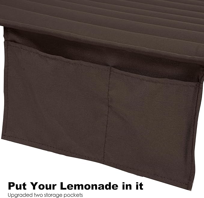 GAFETE Hammock 2 Person Quilted Fabric Hammocks for Outside Double 12ft Hammocks with Spreader Bar Large Removable Pillow Storage Bag Carabiners Max 475 lbs Capacity (Coffee)