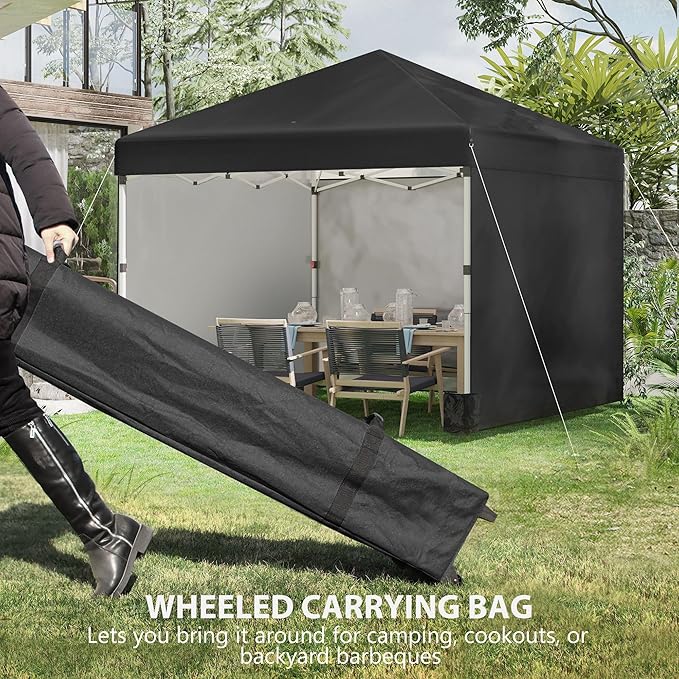 10'x10' Pop Up Canopy Including 3 Sided Walls Comprehensive Weight Bags Height Adjustable FFor ramework Carry Bag Included