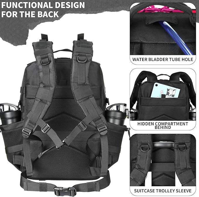 55L Tactical Backpack Heavy Duty Military Rucksack Molle Backpack 3 Day Assault Pack for Work Outdoors