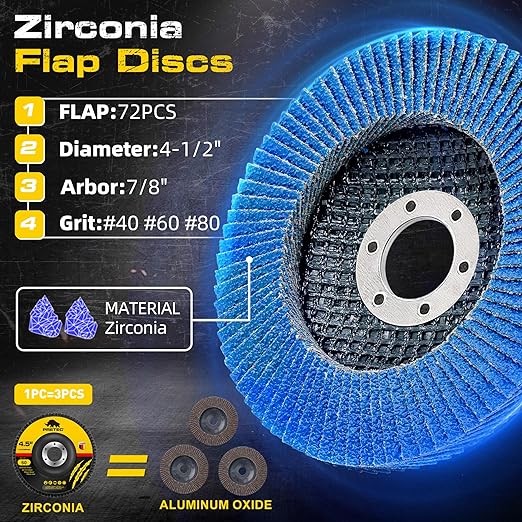 26 Packs Angle Grinder Cutting Flap Grinding Disc Wheel 4 1/2in Inches - 20 Packs 4.5x1/4x7/8 Cut off Wheels3 Packs 4.5x7/8 60 Grit Flap Discs 3 Packs 4.5x1/25x7/8 Grinding Wheels
