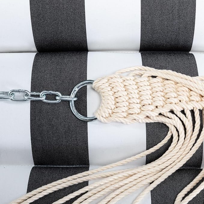 Hatteras Hammocks Cabana Classic Sunbrella Pillowtop Hammock with Free Extension Chains &amp Tree Hooks Handcrafted in The USA Accommodates 2 People 450 LB Weight Capacity 13 ft. x 55 in.