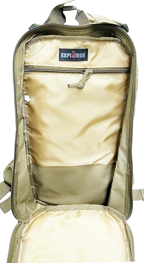 Explorer Tactical 72 Hours Combat Rucksack 17 Inch Backpack-Brown