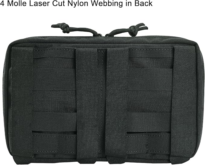 Tactical Admin Pouch Molle Attachment SABADO GP Pouch with Two Way Zipper Closure Slim EDC Utility Pouch for Hunting Vest or Hiking Backpack