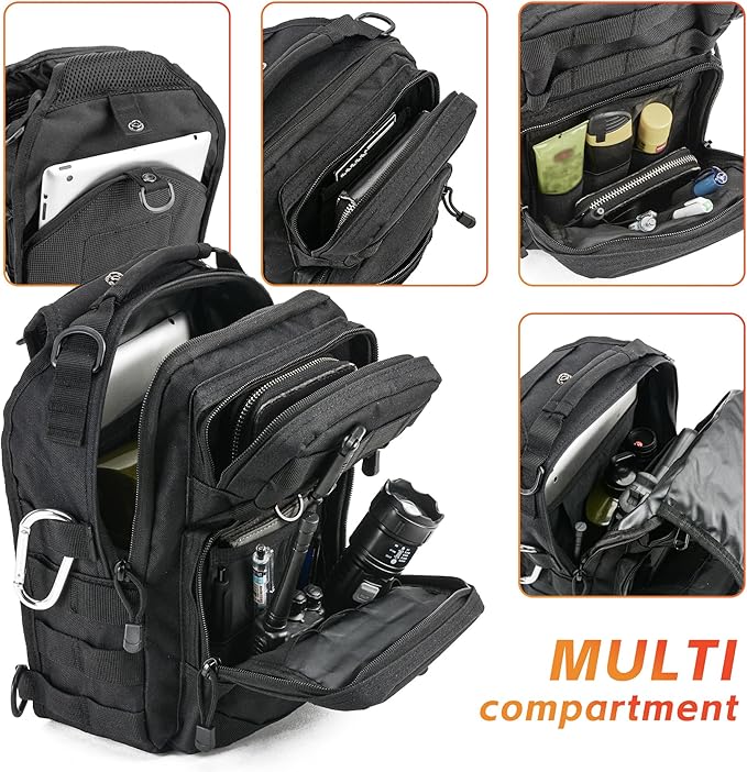 gracedon Tactical Chest Backpack Sling bag Pack Military Molle Assault Range Bags for Outdoor Sports Travel