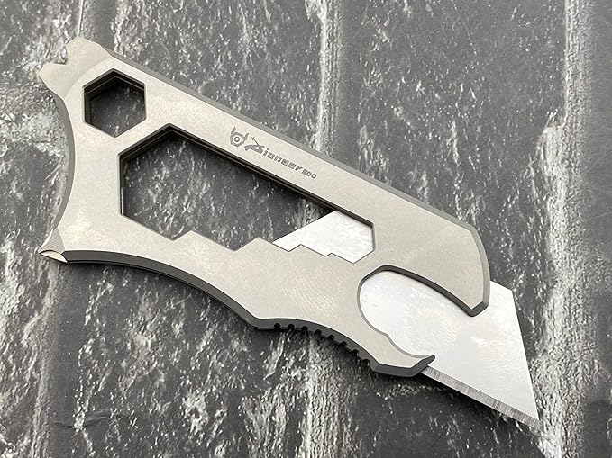 TwoSun Utility Knife Screwdriver Pry Tool Bottle Opener Titanium Mulit Tool TS149-Sand