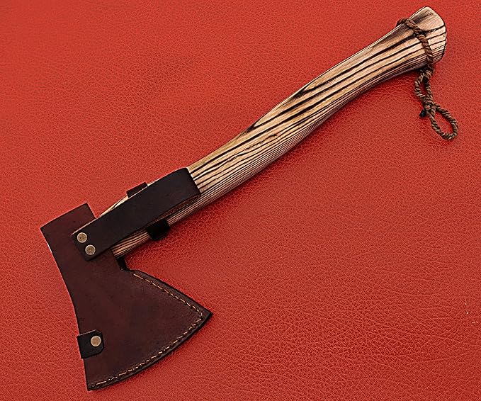 Smart &amp Sharp Hand Forged Viking Axe Etched on The Carbon Steel Forged Engraved Axe SS-17403 (ash Wood)
