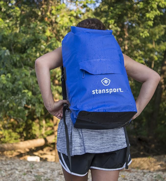 Stansport Waterproof Dry Gear Backpack 30 L (7.93 Gallon) Blue 470
