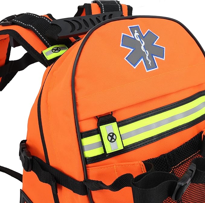 Lightning X LXMB40 Special Events EMT Trauma Backpack – First Responder Medical Backpack for BLS Gear Sporting Events Concerts &amp Emergency Response - Orange