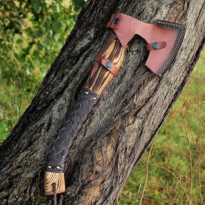 SS SMART &amp SHARP SPORTS INC Custom Handmade High Carbon Steel Viking Axe Real HatchetGift for hIm17.5 inches SS-17602 (Medieval Axe)