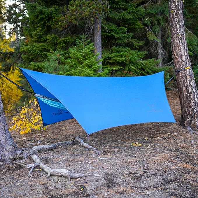 Wise Owl Outfitters Hammock Rain Fly – Waterproof Camping Tarp Cover with Tent Stakes &amp Carry Bag Ultralight Shelter for Backpacking &amp Outdoor Shade