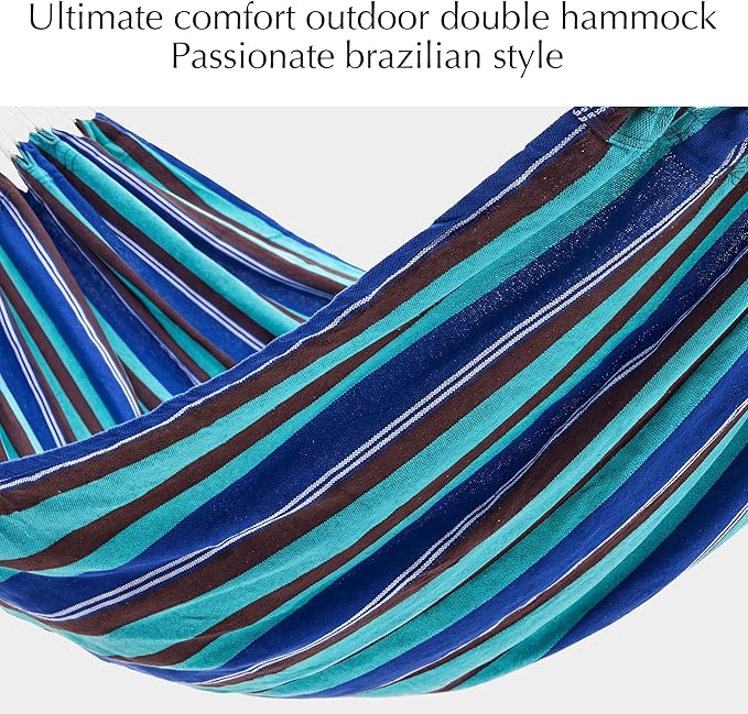 PNAEUT Double Hammocks for Outside Replacement Outdoor Tree Hammock for Indoor Patio Porch Garden (Blue Lagoon Medium)
