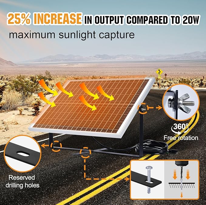 ECO-WORTHY 25W 12V Solar Battery Charger Trickle Maintainer 25W Waterproof Solar Panel Kit + Adjustable Mount Bracket + Upgrade Controllerfor 12V Batteries Cars RV Boat Motorcycle Marine
