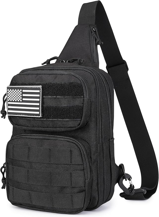 Wotony RFID Blocking Tactical Crossbody Bag for Men - Durable EDC Sling Shoulder Bag with Multi-Pocket Storage